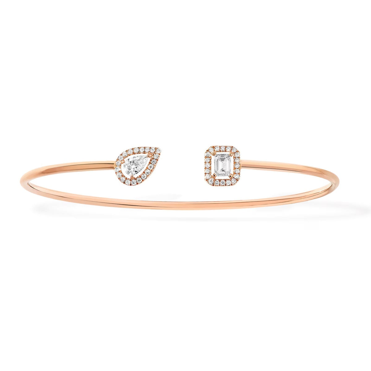 [MIRA]JONC FLEX MY TWIN TOI & MOI SILVER DIAMOND BRACELET
