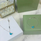 [MIRA]BUTTERFLY TURQUOISE BUTTERFLY BRACELET SILVER