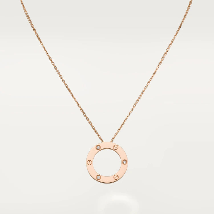 [MIRA]LOVE NECKLACE 16MM 3 DIAMONDS