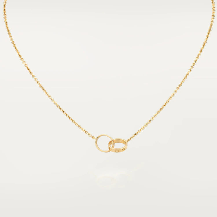 [MIRA]LOVE NECKLACE DOUBLE RING GOLD