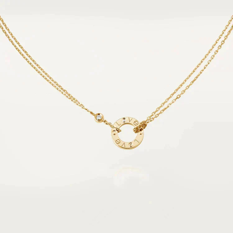 [MIRA]LOVE NECKLACE 16MM 2 DIAMONDS