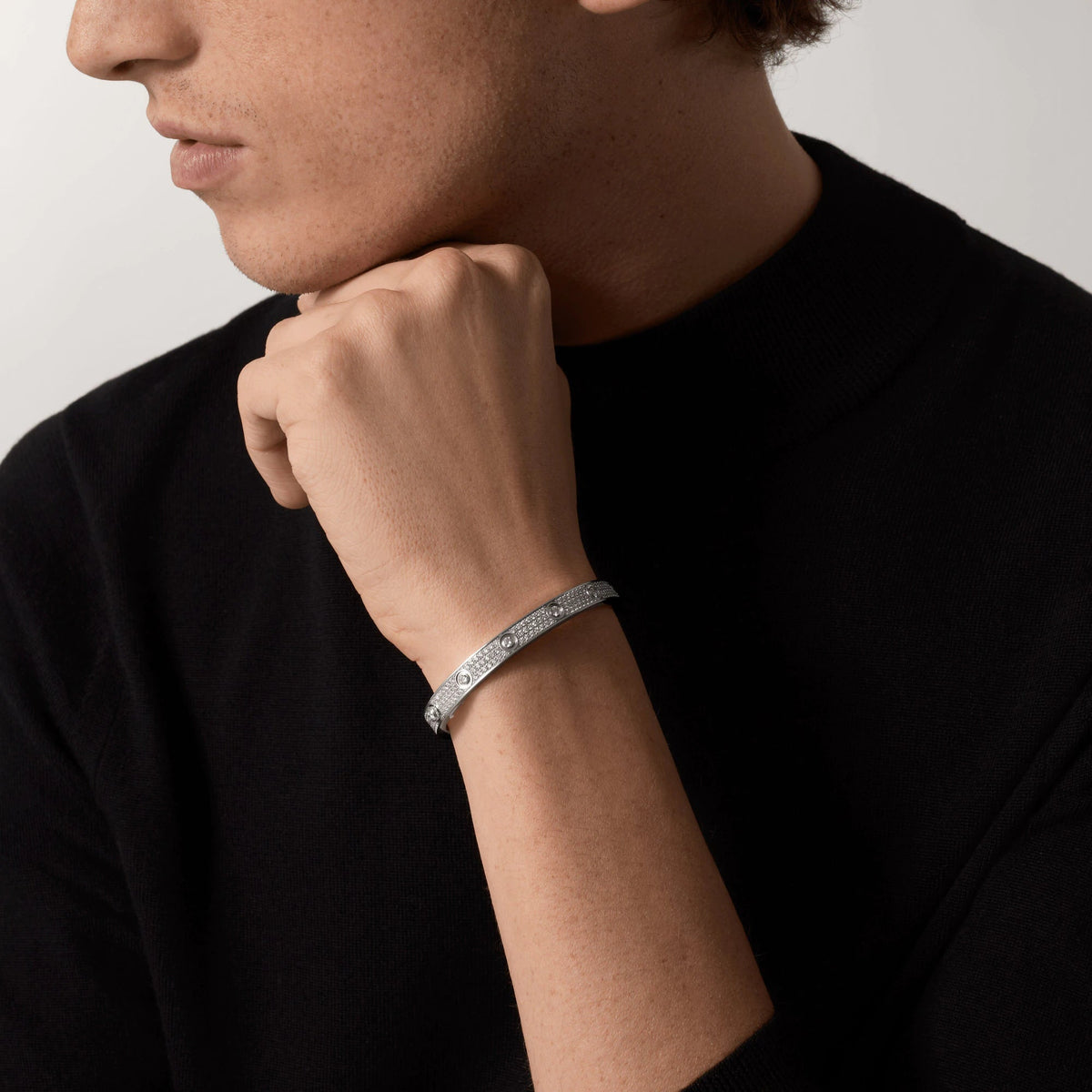 [MIRA]LOVE BRACELET 6.1MM DIAMOND-PAVED 10 BIG DIAMONDS