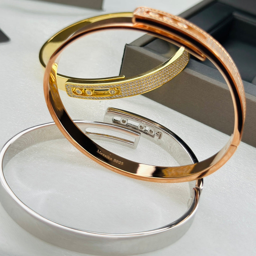 [MIRA]Move Noa Rose Gold Pavé Diamond Bangle Bracelet