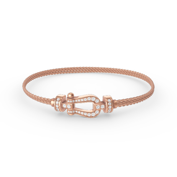 [MIRA]FORCE SMALL HORSESHOE  DIAMOND CHAIN ROPE BRACELET