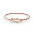 [MIRA]FORCE SMALL HORSESHOE  DIAMOND CHAIN ROPE BRACELET