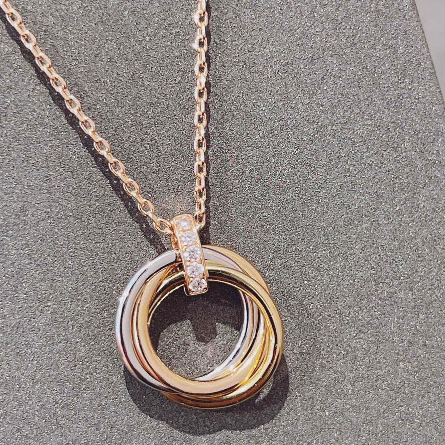 [MIRA]TRINITY NECKLACE GOLD  DIAMONDS