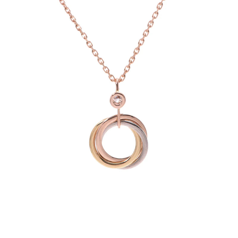 [MIRA]TRINITY SILVER GOLD PINK GOLD NECKLACE