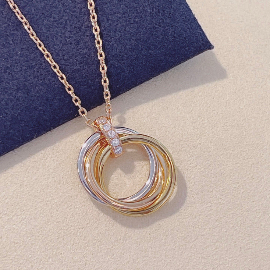 [MIRA]TRINITY NECKLACE GOLD  DIAMONDS