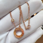 [MIRA]LOVE NECKLACE 16MM 2 DIAMONDS