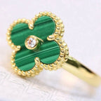 [MIRA]CLOVER MALACHITE RING GOLD DIAMOND