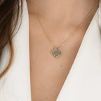 [MIRA]CLOVER 15MM  GRAY MOTHER OF PEARL NECKLACE