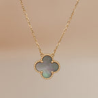 [MIRA]CLOVER 15MM  GRAY MOTHER OF PEARL NECKLACE