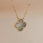 [MIRA]CLOVER 15MM  GRAY MOTHER OF PEARL NECKLACE