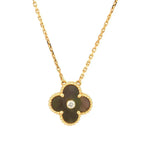 [MIRA]CLOVER 15MM DIAMOND AND MOTHER-OF-GREY NECKLACE