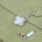 [MIRA]CLOVER  15MM WHITE MOTHER-OF-PEARL SILVER