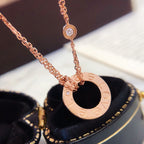 [MIRA]LOVE NECKLACE 16MM 2 DIAMONDS