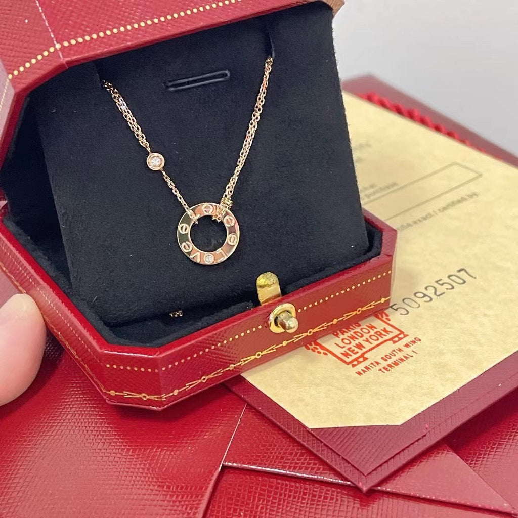 [MIRA]LOVE NECKLACE 16MM 2 DIAMONDS