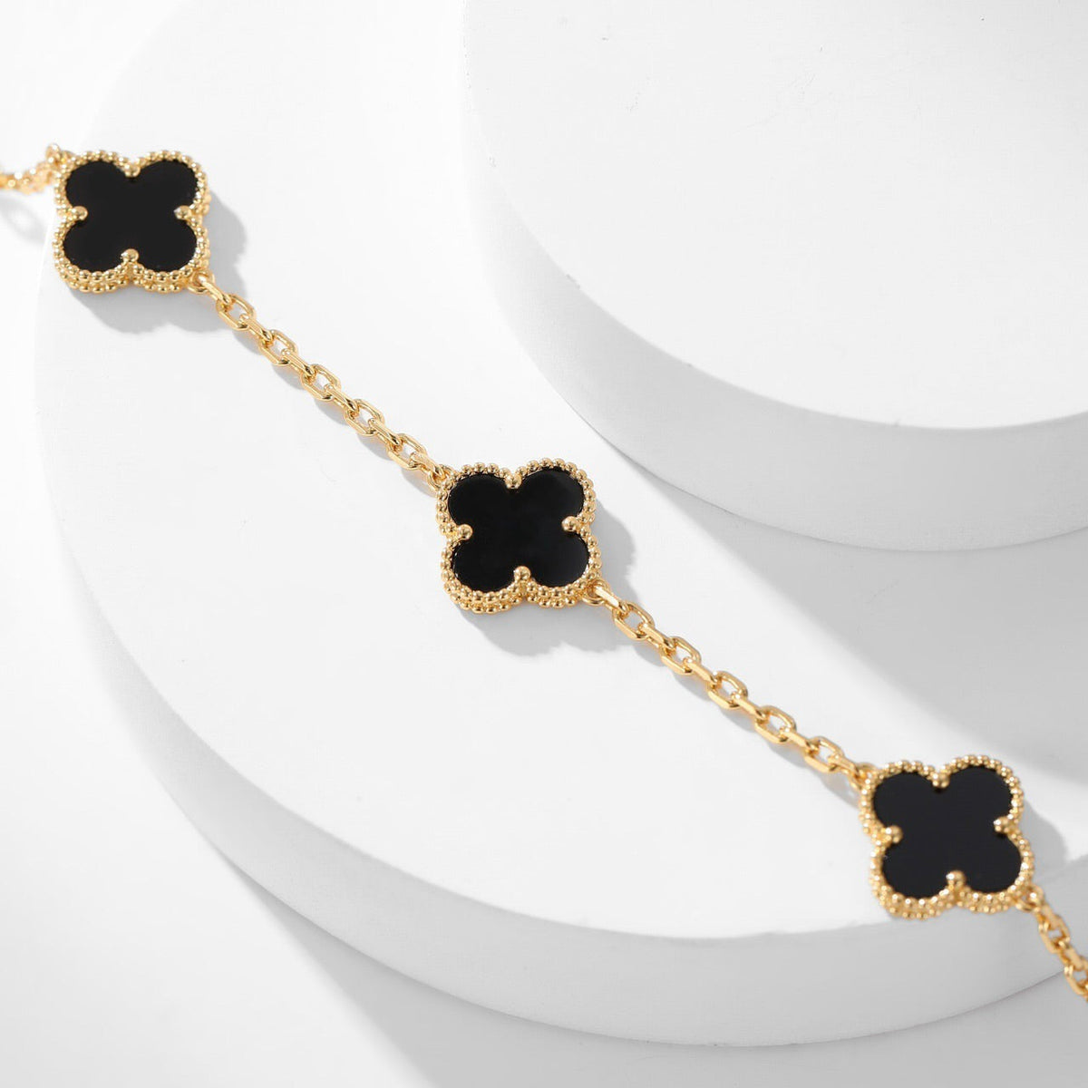 [MIRA]CLOVER 10 MOTIFS ONYX NECKLACE
