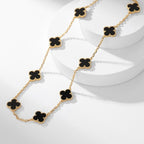 [MIRA]CLOVER 10 MOTIFS ONYX NECKLACE