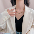 [MIRA]CLOVER 10 MOTIFS ONYX NECKLACE
