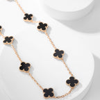 [MIRA]CLOVER 10 MOTIFS ONYX NECKLACE