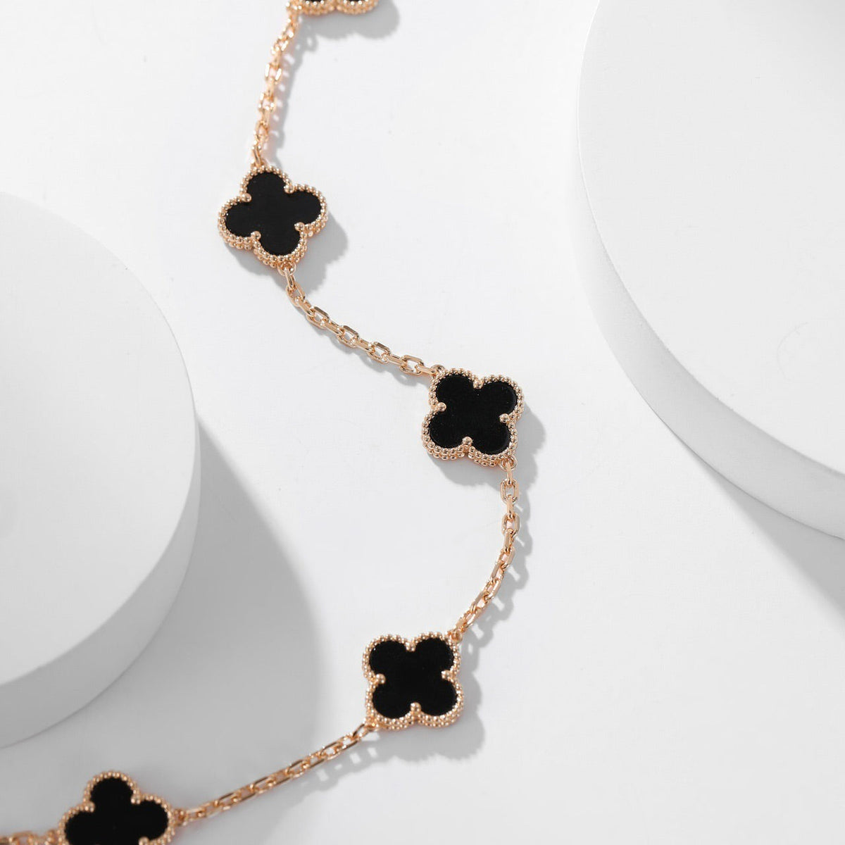 [MIRA]CLOVER 10 MOTIFS ONYX NECKLACE