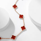 [MIRA]CLOVER 10 MOTIFS CARNELIAN NECKLACE