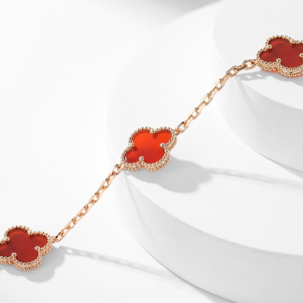[MIRA]CLOVER 10 MOTIFS CARNELIAN NECKLACE