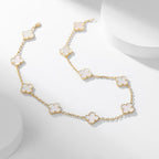 [MIRA]CLOVER 10 MOTIFS WHITE MOTHER OF PEARL NECKLACE