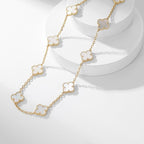 [MIRA]CLOVER 10 MOTIFS WHITE MOTHER OF PEARL NECKLACE
