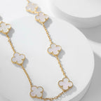 [MIRA]CLOVER 10 MOTIFS WHITE MOTHER OF PEARL NECKLACE