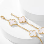 [MIRA]CLOVER 10 MOTIFS WHITE MOTHER OF PEARL NECKLACE