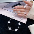 [MIRA]CLOVER 10 MOTIFS WHITE MOTHER OF PEARL NECKLACE