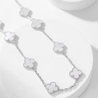 [MIRA]CLOVER 10 MOTIFS WHITE MOTHER OF PEARL NECKLACE