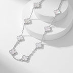 [MIRA]CLOVER 10 MOTIFS WHITE MOTHER OF PEARL NECKLACE