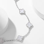 [MIRA]CLOVER 10 MOTIFS WHITE MOTHER OF PEARL NECKLACE