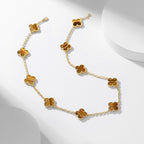 [MIRA]CLOVER 10 MOTIFS TIGER EYE NECKLACE
