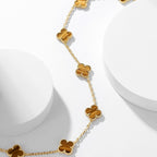 [MIRA]CLOVER 10 MOTIFS TIGER EYE NECKLACE