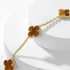 [MIRA]CLOVER 10 MOTIFS TIGER EYE NECKLACE