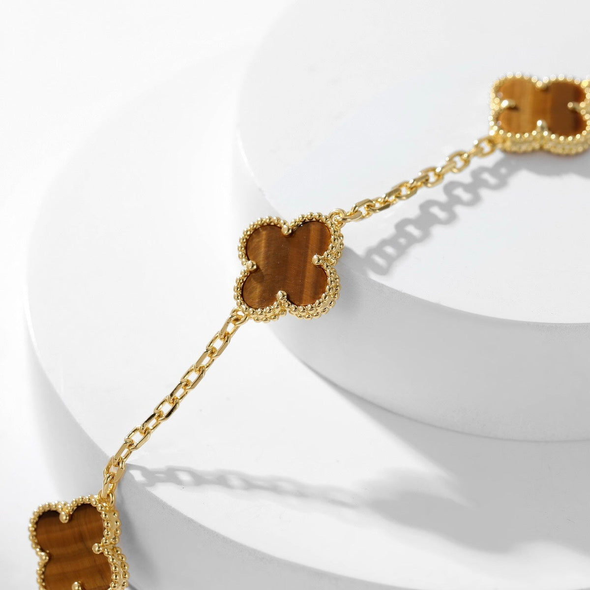 [MIRA]CLOVER 10 MOTIFS TIGER EYE NECKLACE