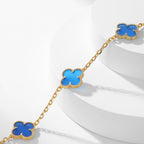 [MIRA]CLOVER 10 MOTIFS BLUE AGATE NECKLACE