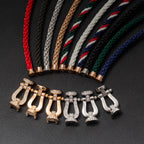 [MIRA]FORCE LARGE HORSESHOE HALF DIAMOND BRACELET SILVER