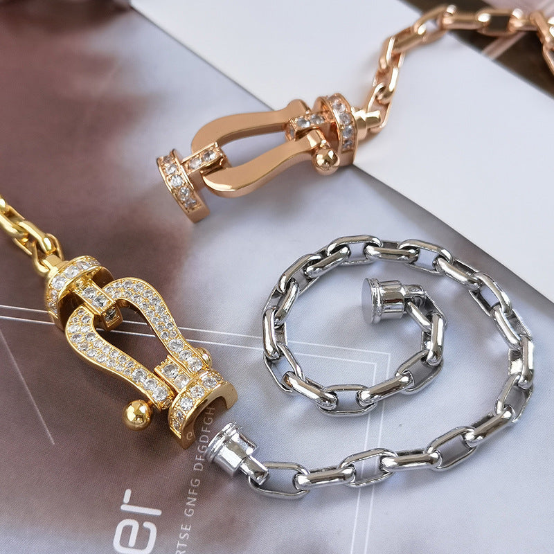 [MIRA]FORCE LARGE HORSESHOE CLASP  METAL BRACELET