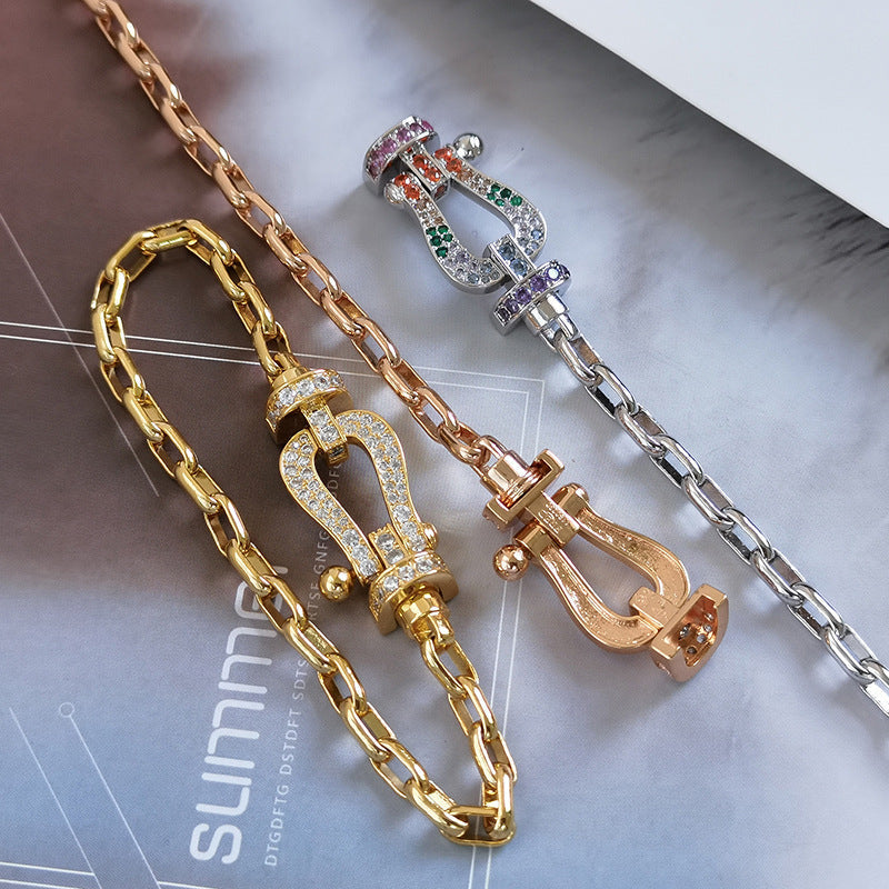 [MIRA]FORCE LARGE HORSESHOE CLASP  METAL BRACELET