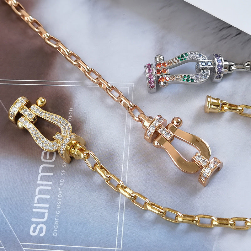 [MIRA]FORCE LARGE HORSESHOE CLASP  METAL BRACELET