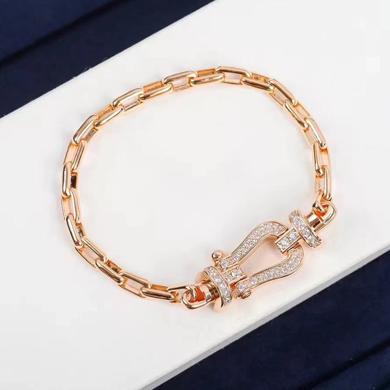 [MIRA]FORCE LARGE HORSESHOE CLASP  METAL BRACELET