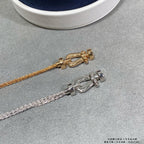 [MIRA]FORCE SMALL HORSESHOE  DIAMOND CHAIN ROPE BRACELET