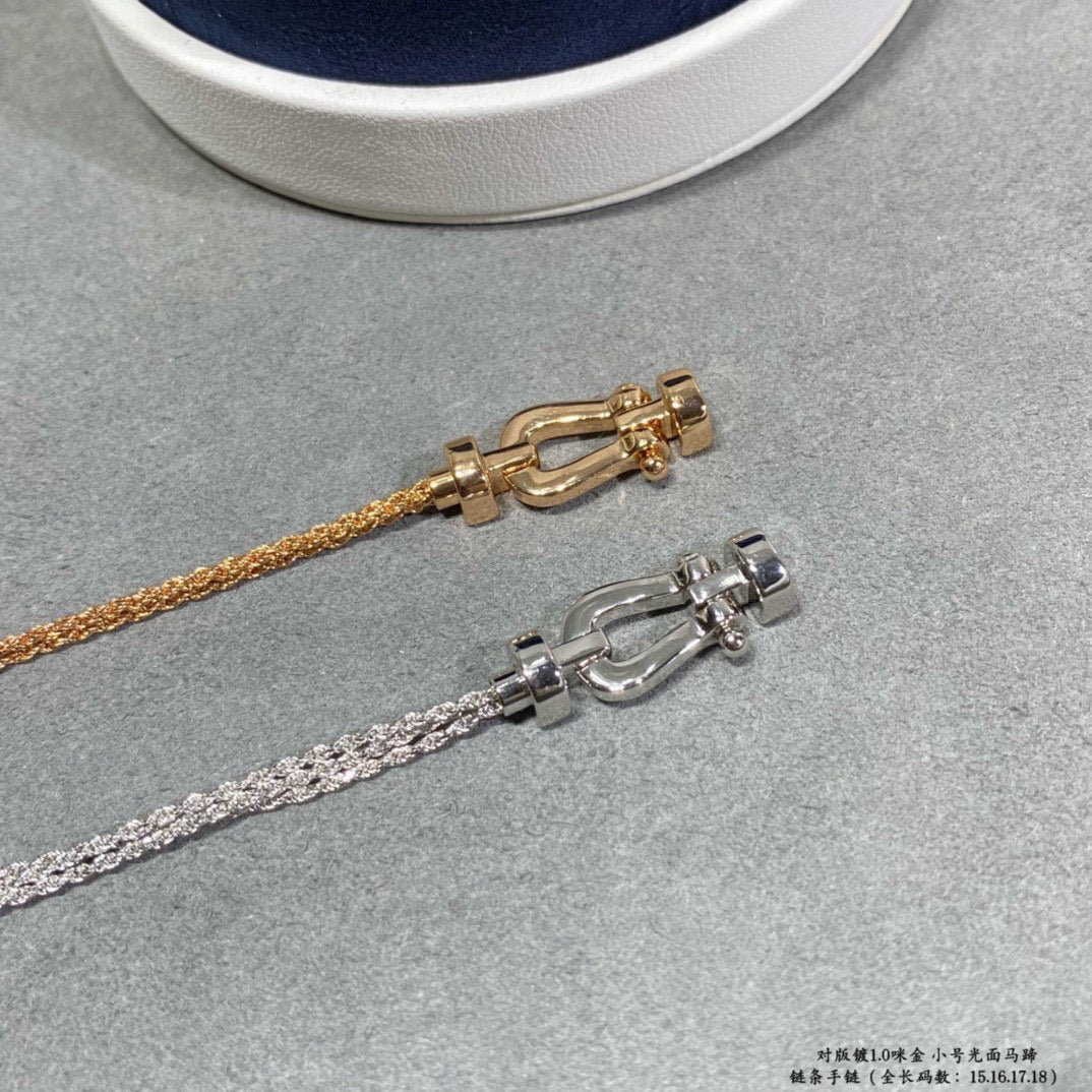 [MIRA]FORCE SMALL HORSESHOE  DIAMOND CHAIN ROPE BRACELET