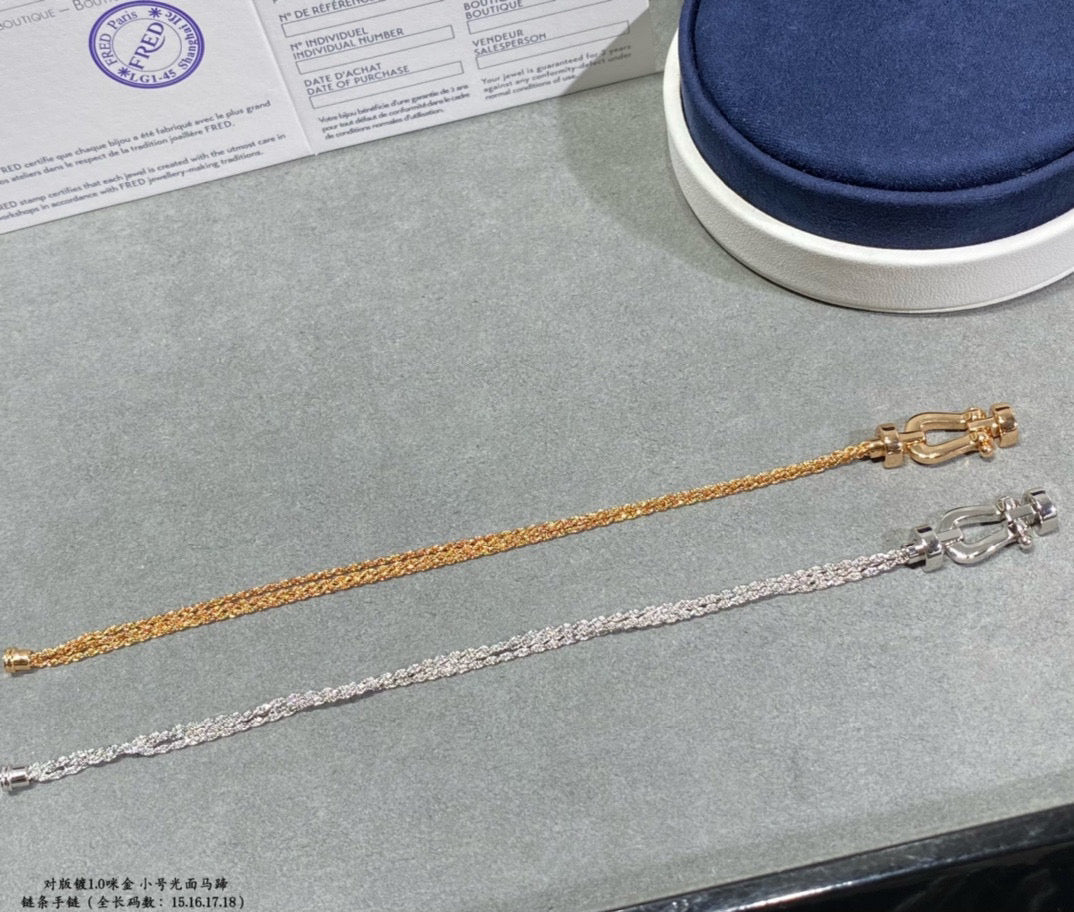 [MIRA]FORCE SMALL HORSESHOE  DIAMOND CHAIN ROPE BRACELET