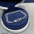 [MIRA]FORCE SMALL HORSESHOE  DIAMOND CHAIN ROPE BRACELET